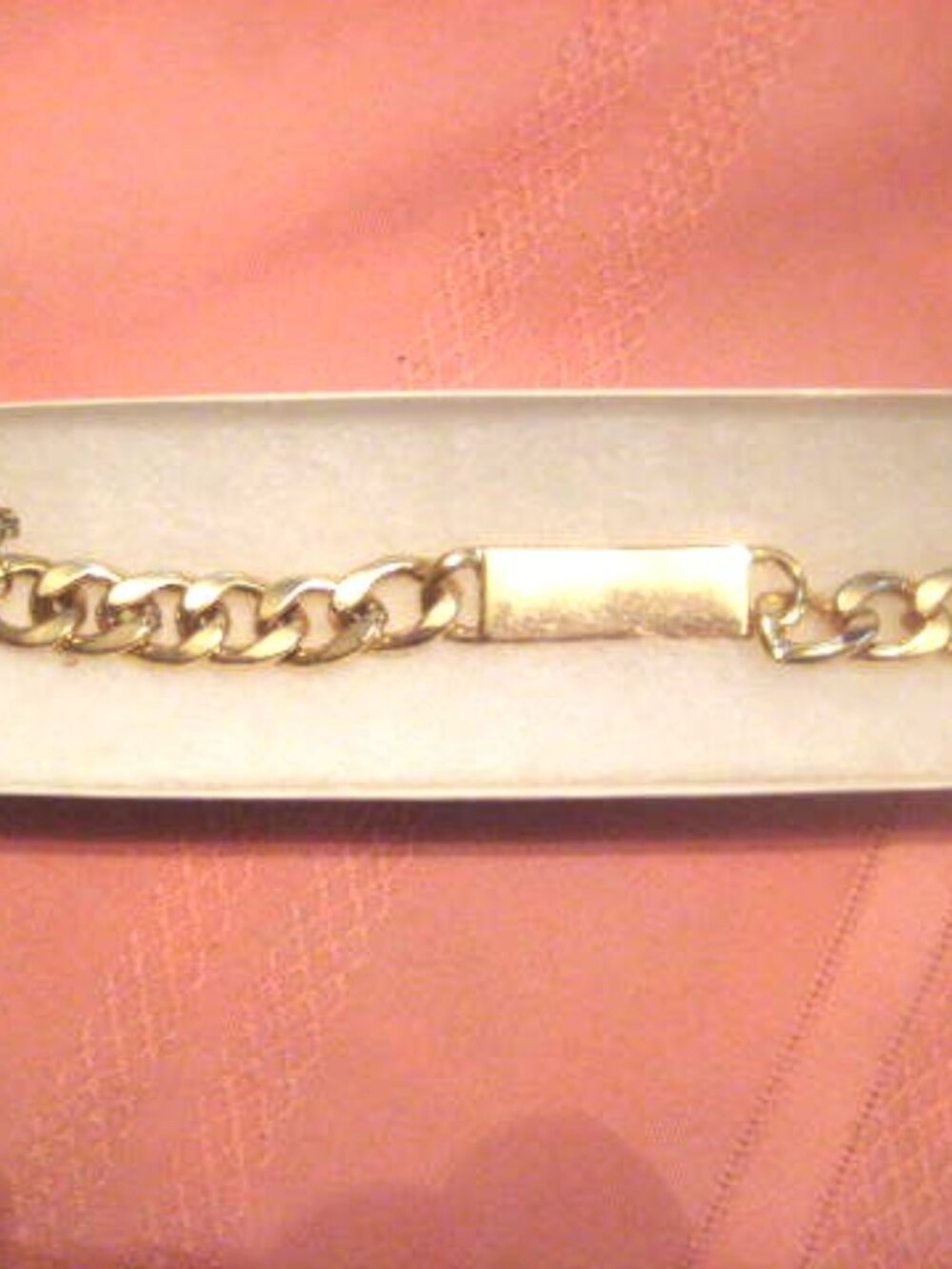 Gold Tone Chunky ID Bracelet Unisex 8" New